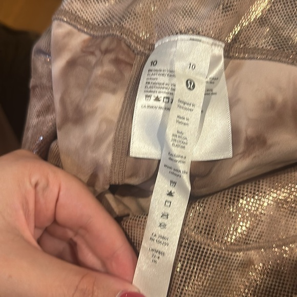 Lululemon Align HR Shine 25” Diamond Dye Misty Shell Cacao Diffuse Dot Foil NEW - Picture 8 of 11